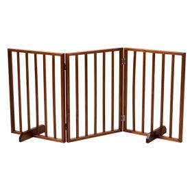 24 Inch Brown Foldable 3-pack Pet Fence