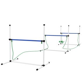 4pc Dog Agility Training Equipment Set with Spray Water Tube, White