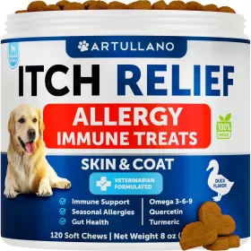 Dog Allergy Relief Chews Itching Skin Relief For Dogs Fish Oil 3 Seasonal Allergies Pills Skin & Coat Anti ItchHot Spots Treatment Canine Immune Healt