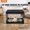 VEVOR Dog Playpen, 4 Pcs 24 x 36 in Panels Foldable Metal Pet Exercise Pen, Dog Fence Indoor and Outdoor Pen with Door, Top Cover, and Bottom Pad