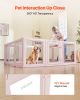 VEVOR Dog Whelping Box, 60x59x23 in Transparent Plastic Dog Whelping Pen for X-Large Sized Dogs, Waterproof Puppy Playpen with Windows & Door Lock