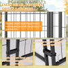 Dog Kennel Outdoor with Roof, 4.23'x5.82'x4.83' Welded Wire Enclosure, Heavy Duty Dog Crate with UV-Resistant Waterproof Cover
