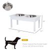 Elevated Pet Bowl 23 Durable Wooden Feeding Station Heavy Duty, White, for Dogs, Cats