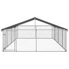 Dog Kennel Silver Galvanized Steel Large Dog Kennel Rectangular