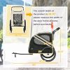 2-in-1 Pet Bike Trailer for Small Dogs, Road-Visibility Dog Stroller Bicycle Carrier, Weather-Strong Bike Wagon Trailer Sidecar Attachment, White
