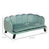 Pearl Design Pet Sofa for Medium and Large Sized Dogs, Pet Bed with Cushion and Solid Wood Legs, Green