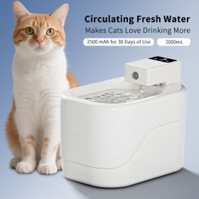 Intelligent Sensor Pet Drinking Fountain 2000ML Large Capacity, USB Charging Wireless Water Feeder, Ultra Quiet Anti-Dry Burn Water Dispenser With Fil