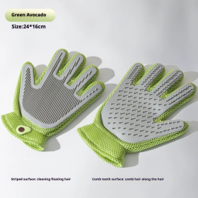 Cat Gloves, Cat Hair Removal Tools, Massage Combs, Special Dog Hair Removal Brushes, Cat Combs, Pet Cat Brushes (Option: Green)