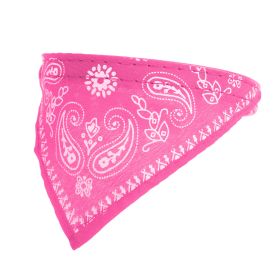 Adjustable Bandana Leather Pet Collar Triangle Scarf (Option: Pink_S)