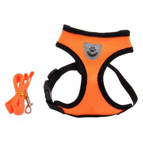 Fashionable High-end Multi-color Dog Harness (Option: Orange-M)