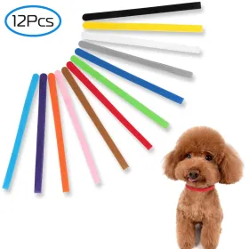 12 Colors Whelping Puppy ID Collars Adjustable Double-Sided Pet ID Bands (Option: Standard)