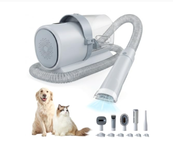 Professional Dog Grooming Clippers With 2.5L Cup, 3 Suction Modes, Cordless Clippers, 5 Groomer Tools, Low Noise Pet Hair Trimmer For (Option: Gray)