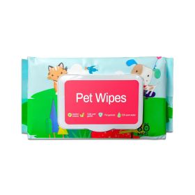 Dog And Cat Wet Wipes, Fragrance Free, Plant.based  SKIP THE BATH Gentle Cleansing AndDeodorizing,Hypoallergenic, Wipes For PawsEars, Fur, Eye Ducts A (Option: 2pcs)