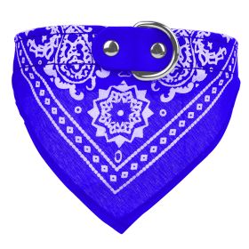 1Pc Adjustable Bandana Leather Pet Collar Triangle Scarf (Option: Blue L)