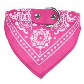 1Pc Adjustable Bandana Leather Pet Collar Triangle Scarf (Option: Pink M)