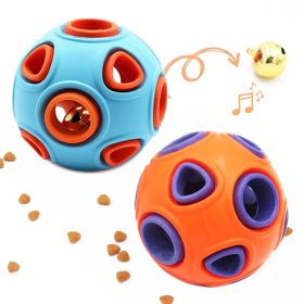 Dog Rubber Ball With Bell Sound, 2-Pack, Interactive Pet Chew Toy For Puppies And Small Dogs.Please Note That Both Items Shipped Are Intended As Bells (Option: Two Large Balls)