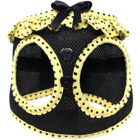 American River Choke Free Dog Harness Polka Dot Collection (Color: Yellow and Black Polka Dot, size: medium)