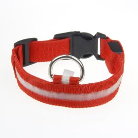 LED Luminous Pet Dog Collar Night (Option: Red Light-Rechargeable M)