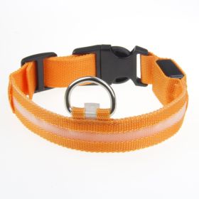 LED Luminous Pet Dog Collar Night (Option: Orange Light-Rechargeable M)